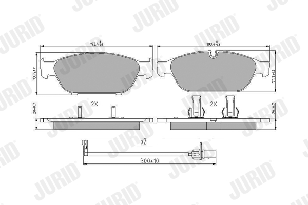 set placute frana,frana disc 573381J JURID