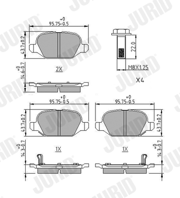 set placute frana,frana disc 573427J JURID
