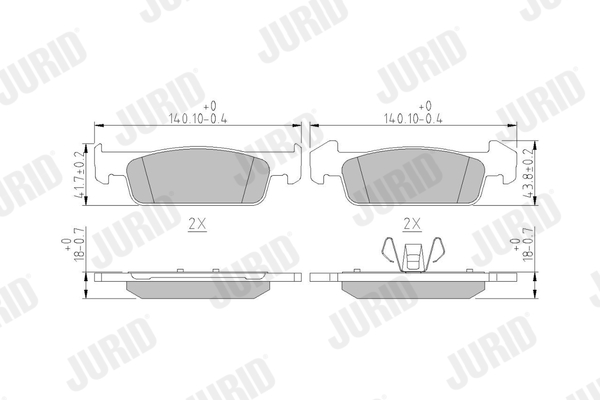 set placute frana,frana disc 573441J JURID