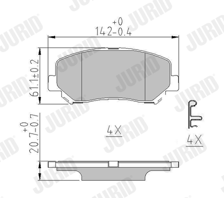 set placute frana,frana disc 573787J JURID
