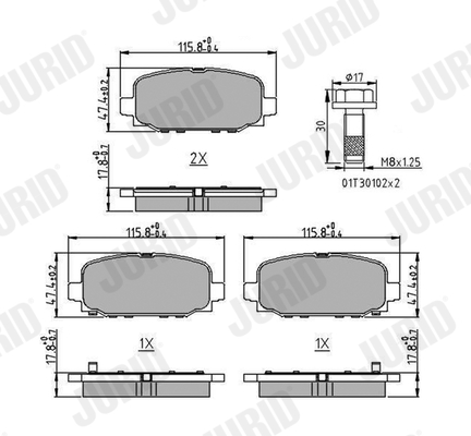 set placute frana,frana disc 573824J JURID