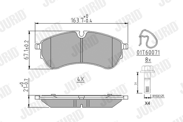 Set placute frana,frana disc 573831J JURID