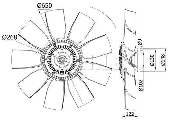 Ventilator, radiator WG2180775 WILMINK GROUP