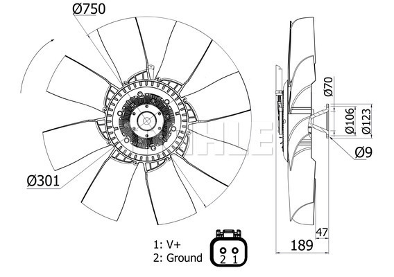 Ventilator, radiator WG2180779 WILMINK GROUP