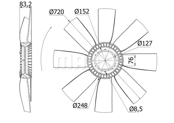 Paleta ventilator, racire motor WG2180909 WILMINK GROUP