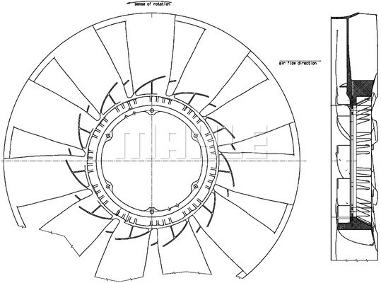 Paleta ventilator, racire motor WG2180953 WILMINK GROUP