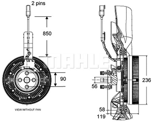 Cupla, ventilator radiator WG2180298 WILMINK GROUP