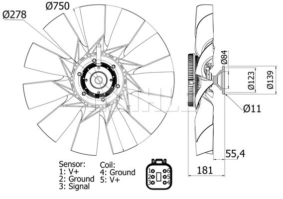 Ventilator, radiator WG2180829 WILMINK GROUP