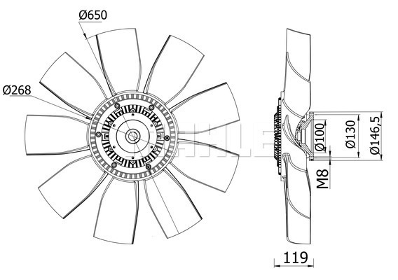Ventilator, radiator WG2180774 WILMINK GROUP