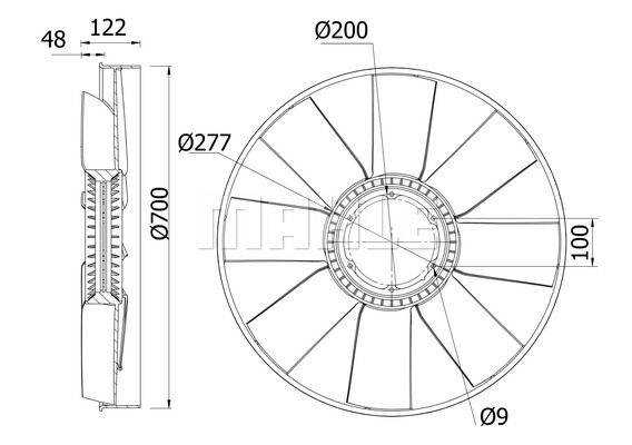 Paleta ventilator, racire motor WG2180928 WILMINK GROUP