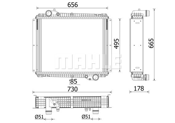 Radiator, racire motor WG2204736 WILMINK GROUP