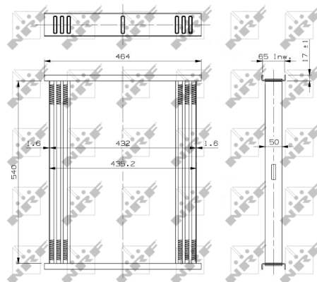 Reteaua radiatorului, intercooler WG1734293 WILMINK GROUP