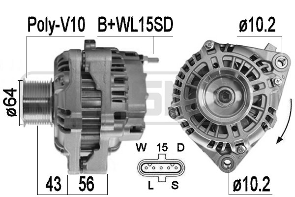 Generator / Alternator WG2011502 WILMINK GROUP