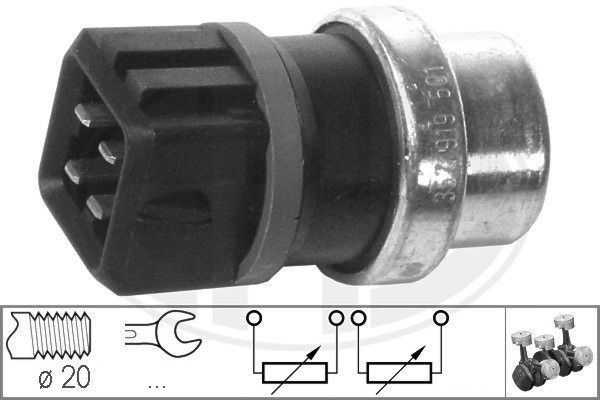 Senzor,temperatura lichid de racire WG1492428 WILMINK GROUP
