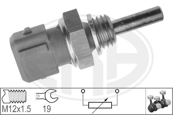 Senzor,temperatura lichid de racire WG1492435 WILMINK GROUP