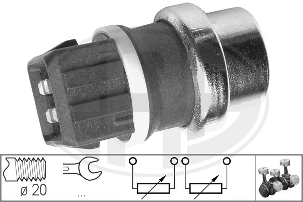 Senzor,temperatura lichid de racire WG1492465 WILMINK GROUP