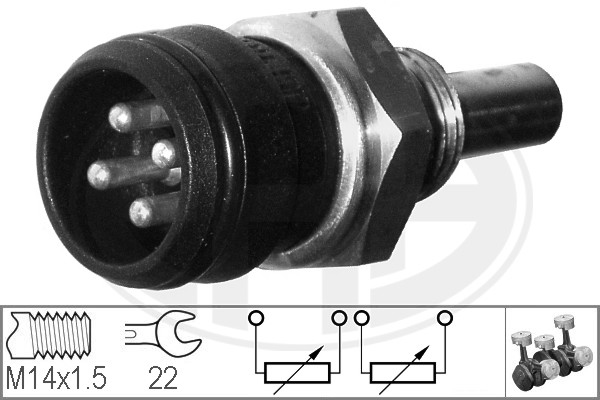 Senzor,temperatura lichid de racire WG1492486 WILMINK GROUP