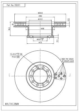 Disc frana FBD311 FI.BA