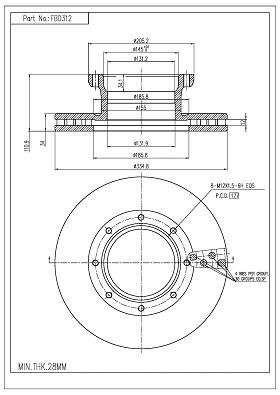 Disc frana FBD312 FI.BA