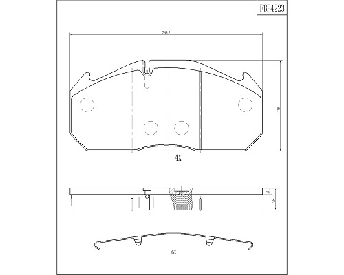Set placute frana,frana disc FBP4223 FI.BA