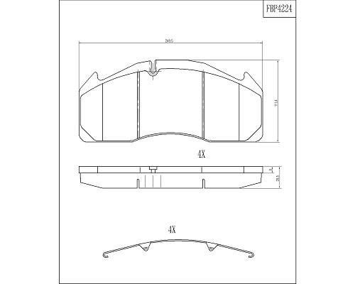 Set placute frana,frana disc FBP4224 FI.BA