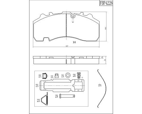 Set placute frana,frana disc FBP4226 FI.BA