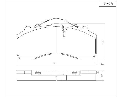Set placute frana,frana disc FBP4332 FI.BA