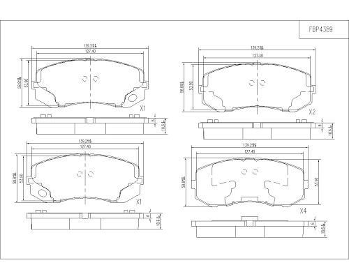 Set placute frana,frana disc FBP4389 FI.BA