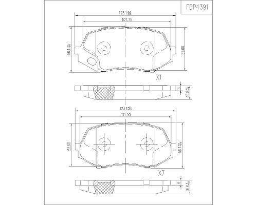Set placute frana,frana disc FBP4391 FI.BA