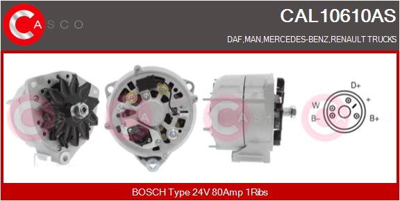 Generator / Alternator CAL10610AS CASCO