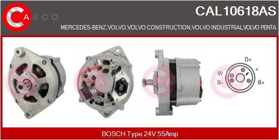 Generator / Alternator CAL10618AS CASCO