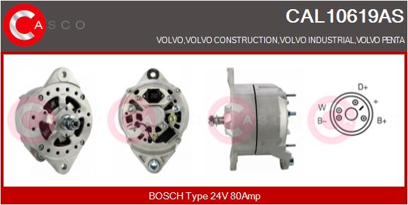 Generator / Alternator CAL10619AS CASCO