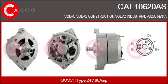 Generator / Alternator CAL10620AS CASCO