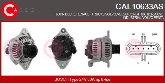 Generator / Alternator CAL10633AS CASCO