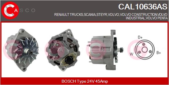 Generator / Alternator CAL10636AS CASCO