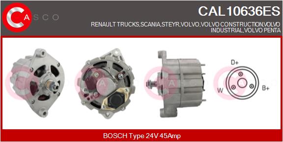 Generator / Alternator CAL10636ES CASCO