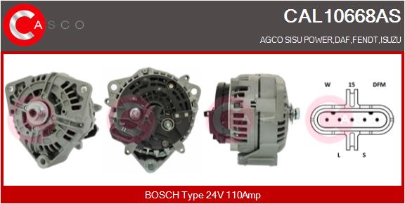 Generator / Alternator CAL10668AS CASCO