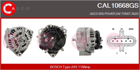 Generator / Alternator CAL10668GS CASCO
