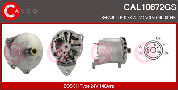 Generator / Alternator CAL10672GS CASCO