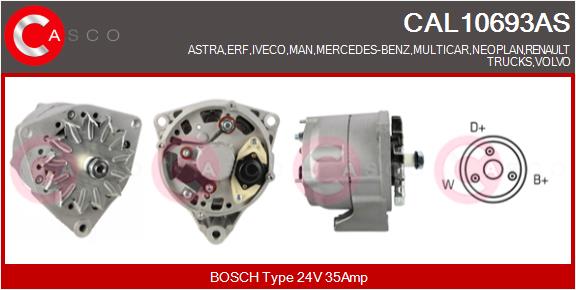 Generator / Alternator CAL10693AS CASCO