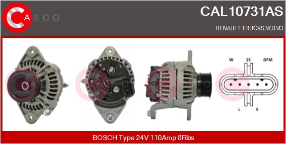Generator / Alternator CAL10731AS CASCO