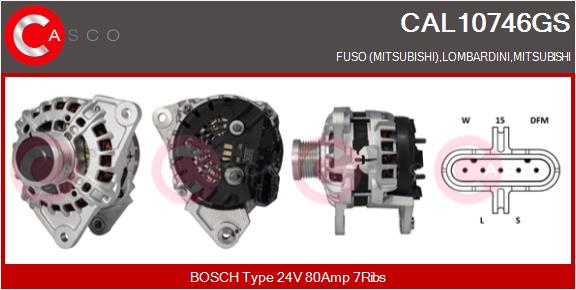 Generator / Alternator CAL10746GS CASCO