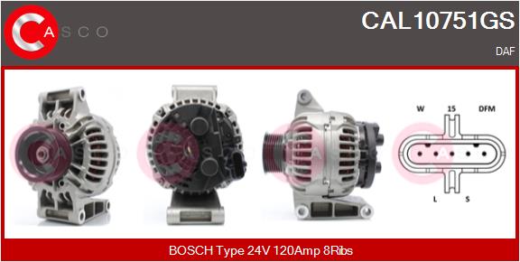 Generator / Alternator CAL10751GS CASCO