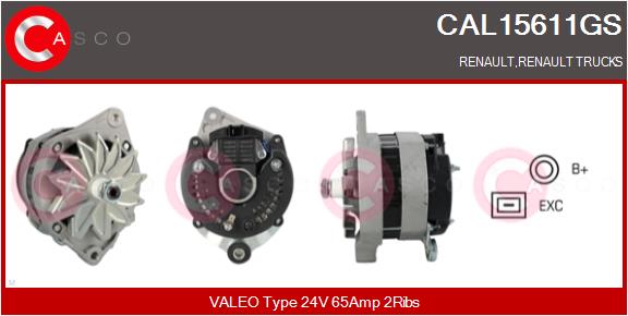 Generator / Alternator CAL15611GS CASCO
