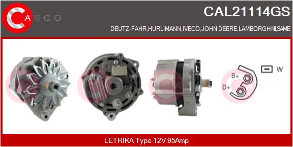 Generator / Alternator CAL21114GS CASCO