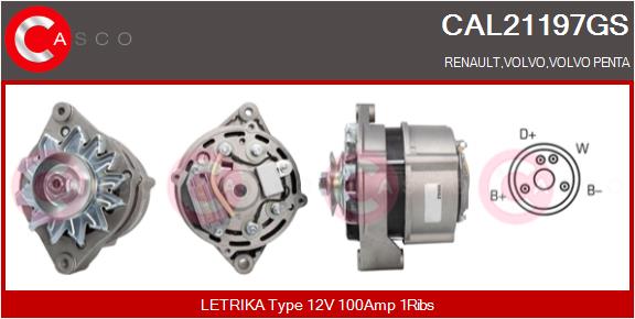 Generator / Alternator CAL21197GS CASCO