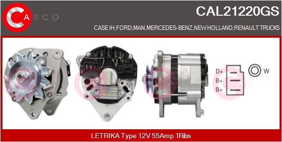 Generator / Alternator CAL21220GS CASCO