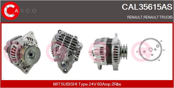 Generator / Alternator CAL35615AS CASCO