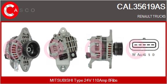Generator / Alternator CAL35619AS CASCO