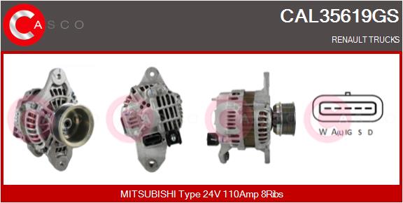 Generator / Alternator CAL35619GS CASCO